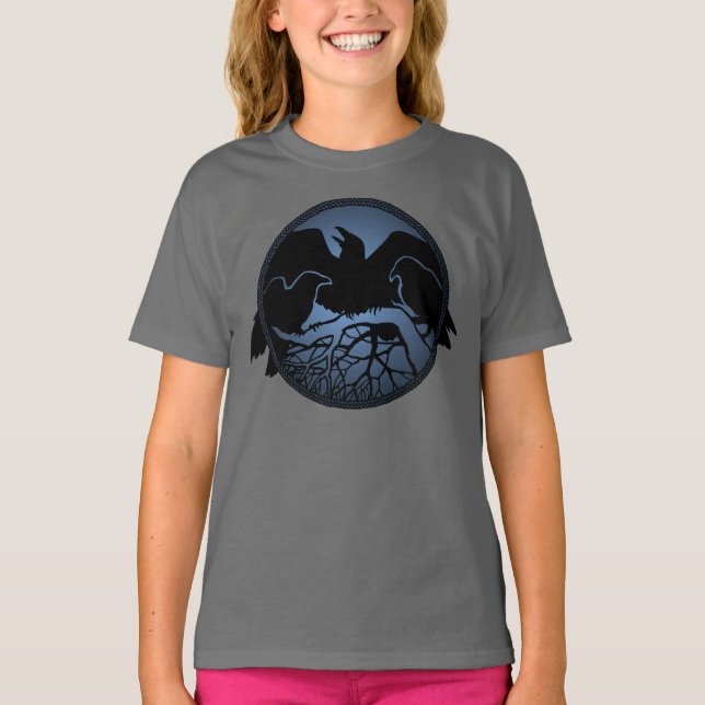 Kid's Raven Shirts Raven Crow Art Kid's Sweatshirt (Front)