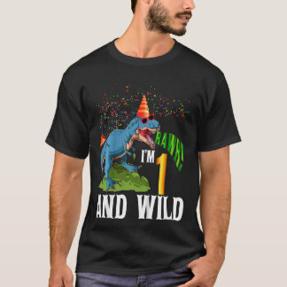 Kids Rawr I'm 1 Year Old And Wild Dinosaur 1st Bir T-Shirt