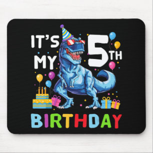 Kids Rawr I'm 5 5th Birthday Party T Rex Dinosaur Mouse Pad