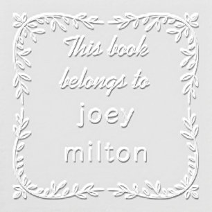 Kid's Reading Gift "This Book Belongs To" Leafy Embosser