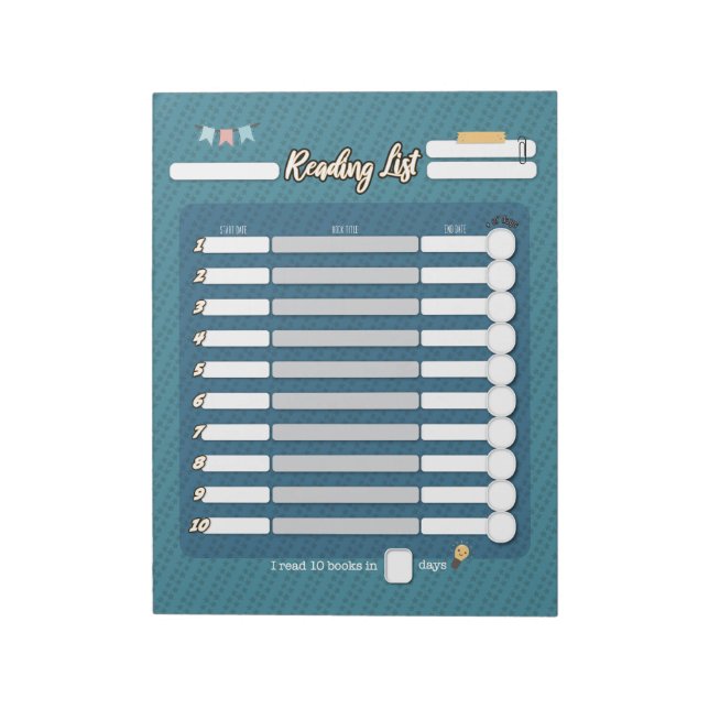 KIDS READING LIST Notepad (Rotated)