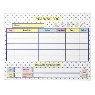 Kids' Reading Log | 5-Day Tracker Notepad