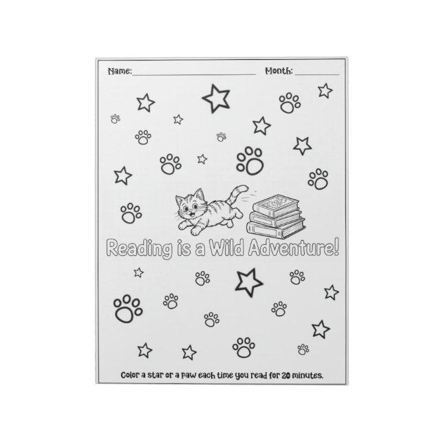 Kids Reading Log, Homeschool Reading Books Notepad (Rotated)