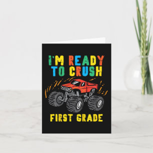 Kids Ready To Crush 1st Grade Monster Truck First Card