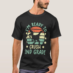 Kids ready to crush 2nd grade t rex dinosaur back T-Shirt