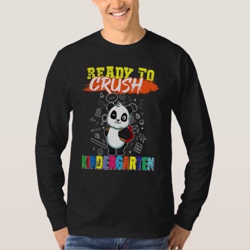 Kids Ready To Crush Kindergarten Cute Panda Presch T_Shirt