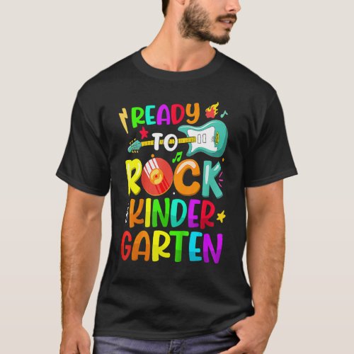 Kids Ready To Rock Kindergarten First Day Of 5th G T_Shirt