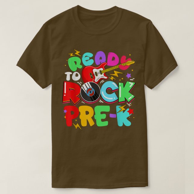 Kids Ready To Rock Pre-K Guitar Back To School Boy T-Shirt (Design Front)