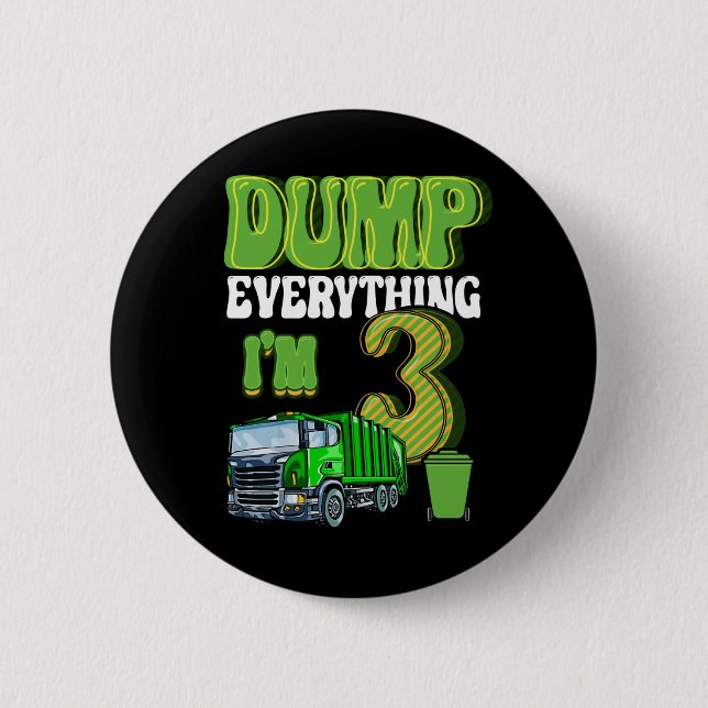 Kids Recycling Trash 3 Year Old Garbage Truck 3rd Button (Front)
