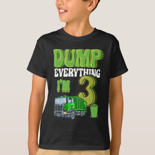 Kids Recycling Trash 3 Year Old Garbage Truck 3rd T_Shirt