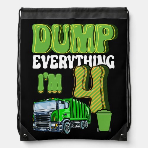 Kids Recycling Trash 4 Year Old Garbage Truck 4th Drawstring Bag