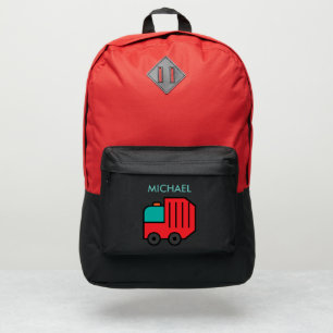 Kids Red and Green Garbage Truck Port Authority® Backpack
