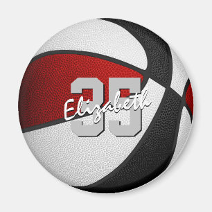 kids red black basketball team colors magnet