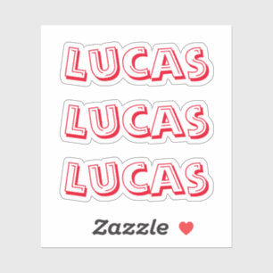 Kids Red Custom Name Sticker