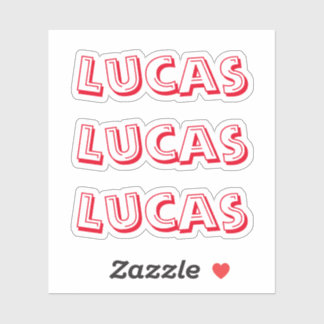 Kids Red Custom Name Sticker
