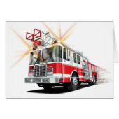 Kids Red Fire Truck Card (Front Horizontal)