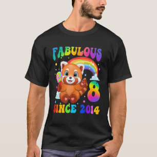 Kids Red Panda 8 Years Old Girl 8th Birthday Since T-Shirt