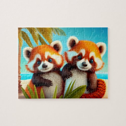 Kids Red Pandas Jigsaw Puzzle _ Tropical