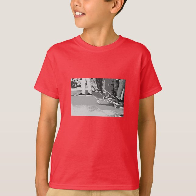 Kids Red Skate Park Photo T-Shirt (Front)