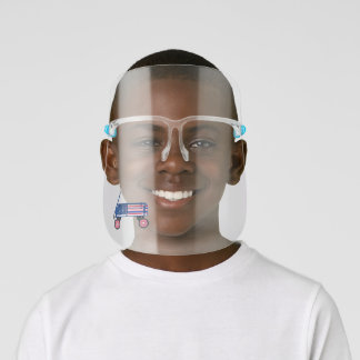 KIDS - Red White Blue Wagon Face Shield