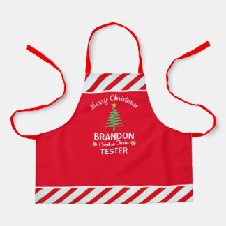 Kid's Red & White Stripes Candy Cane Christmas Apron