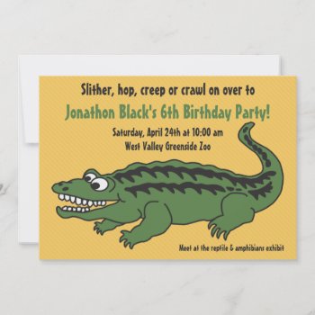 Kids Reptile Alligator Birthday Party Invitation by wasootch at Zazzle