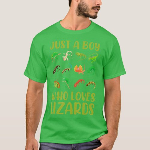 Kids Reptile Bearded Dragon Just A Boy Who Loves L T_Shirt