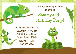 Reptile Birthday Invitations Zazzle