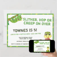 Slither.io Slither Snake Video Game Kids Birthday Party Invitations  w/Envelopes