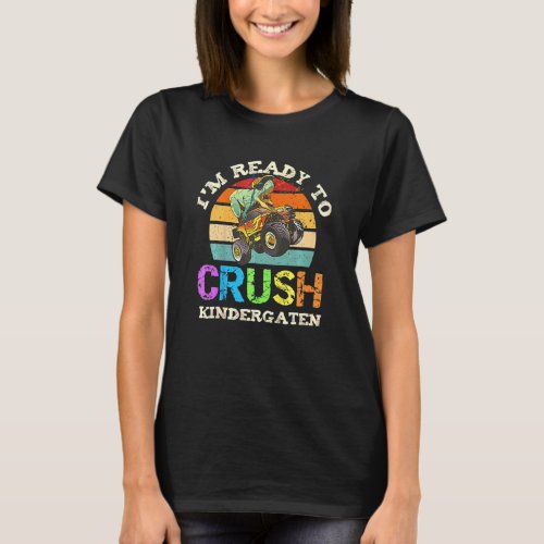 Kids Retro Im Ready To Crush Kindergarten Dinosau T_Shirt