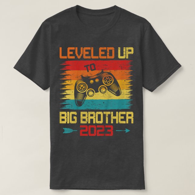 Kids Retro Leveled Up To Big Brother 2023 Pregnanc T-Shirt (Design Front)