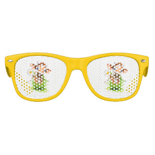 Kids Retro Party Shades Cow Sunglasses