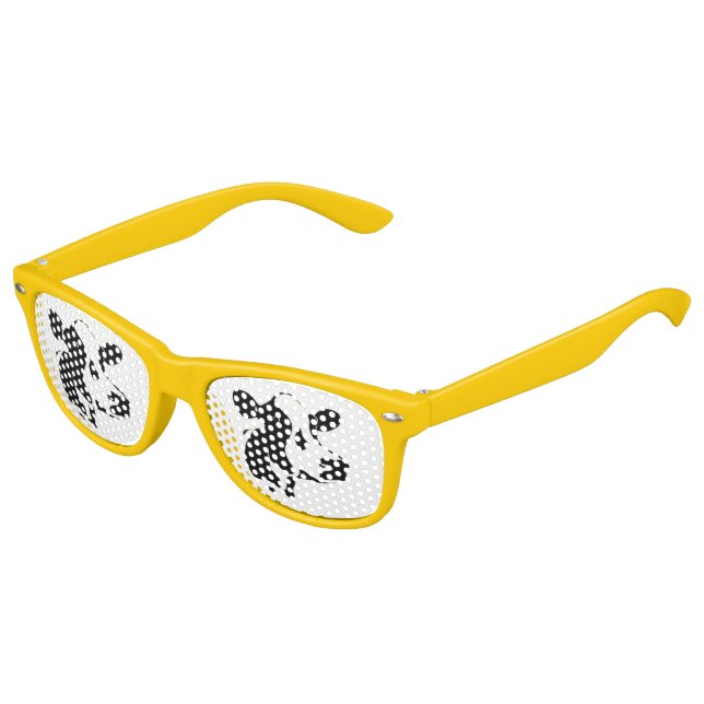 Kids Retro Party Shades Cow Sunglasses (Angled)