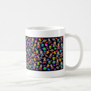 Kids Retro Robots and Astronauts Coffee Mug