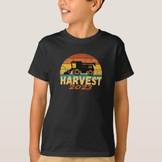 Kids Retro Style Harvest Tshirt, Farmers Combine T-Shirt