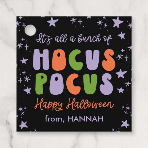 Kids Retro Three Witches Halloween School Treat Favor Tags