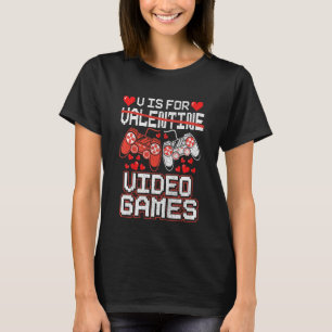 Kids Retro Video Game Valentines Day for Toddler B T-Shirt