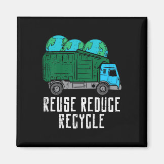 Kids Reuse Reduce Recycle Garbage Truck Earth Boys Magnet