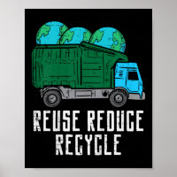 Kids Reuse Reduce Recycle Garbage Truck Earth Boys