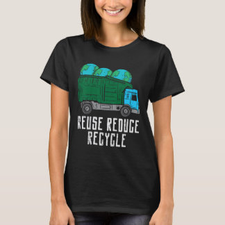 Kids Reuse Reduce Recycle Garbage Truck Earth Boys T-Shirt