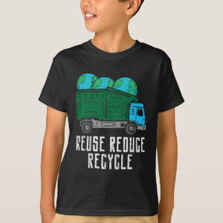 Kids Reuse Reduce Recycle Garbage Truck Earth Boys T-Shirt