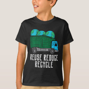 Kids Reuse Reduce Recycle Garge Truck Earth Boys K T-Shirt