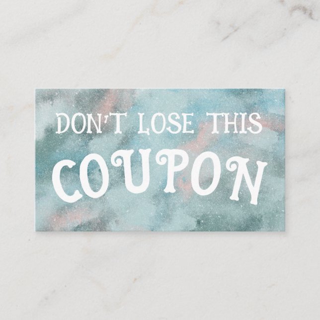 Kids Reward Coupons Business Card (Front)