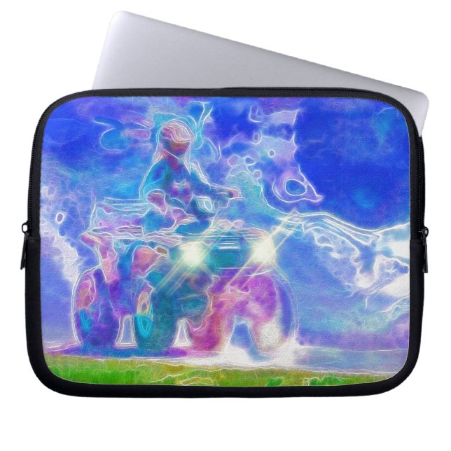 Kids Riding an ATV All Terrain Vehicle on Road Laptop Sleeve (Front)