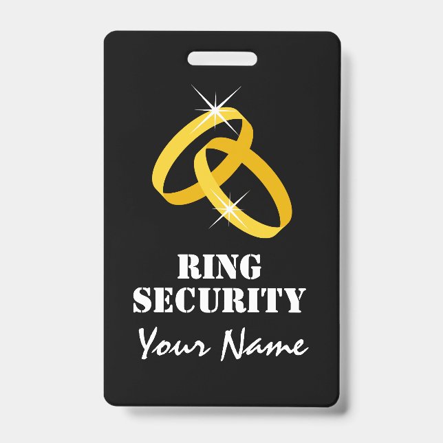 Kid's ring bearer security name badge with lanyard (Front)