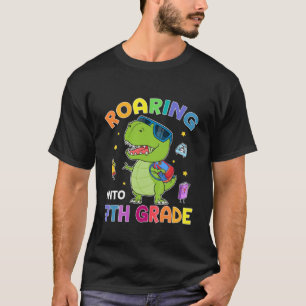 Kids Roaring Into 7Th Grade T Rex Dinosaur Boys Ba T-Shirt