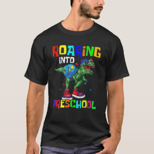 Kids Roaring Into Preschool Dinosaur T Rex Back To T-Shirt