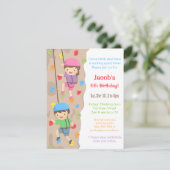 Kids Rock Climbing Birthday Party Invitations (Standing Front)