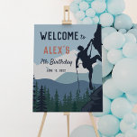 Kids Rock Climbing Birthday Party Welcome Sign<br><div class="desc">Designed to match our On The Edge kids rock climbing birthday party invitations,  this fun and adventurous custom sign features a rock climber on a mountain with a forest below. "Welcome" appears in rugged lettering,  along with the guest of honor's name and event type.</div>