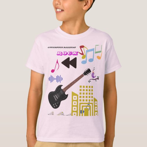 Kids rock stylish design  T_Shirt